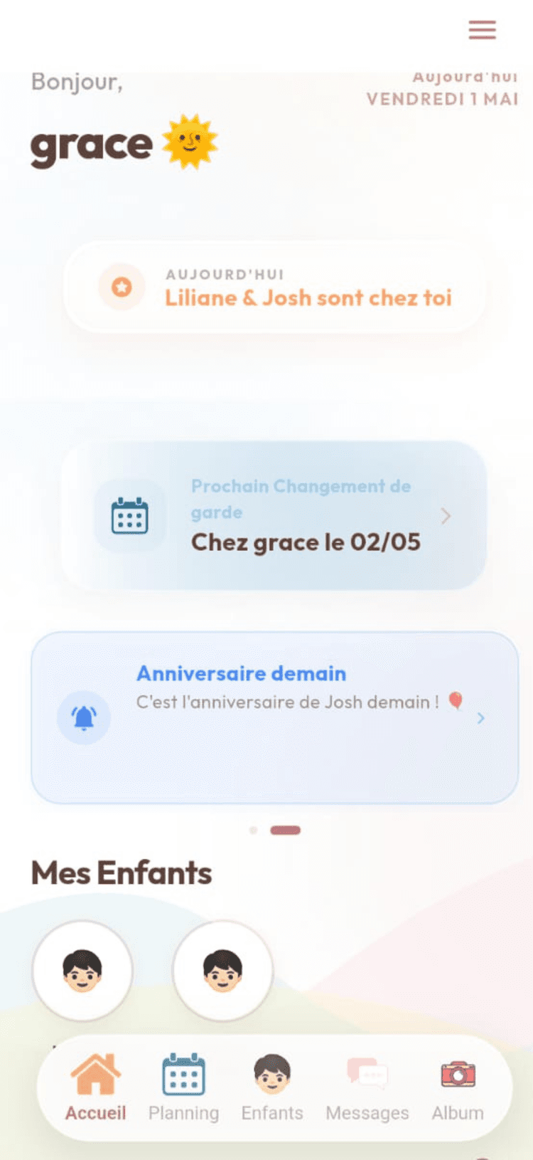PetitNid App Dashboard